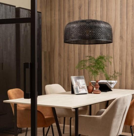 Eettafel woods eikenhout metalen onderstel, al uit elkaar!, Huis en Inrichting, Tafels | Eettafels, Eikenhout, 200 cm of meer