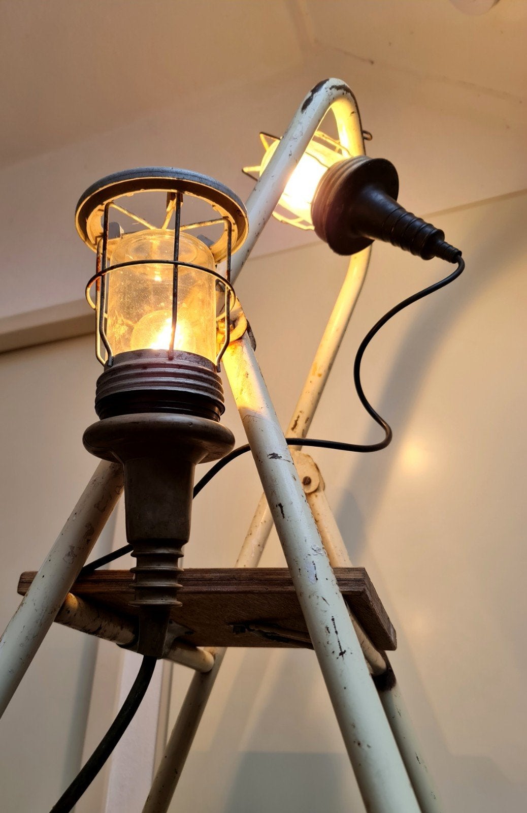 Kooilampen looplampen industrieel 2 stuk 1 zeer zeldzaam, Antiek en Kunst, Ophalen