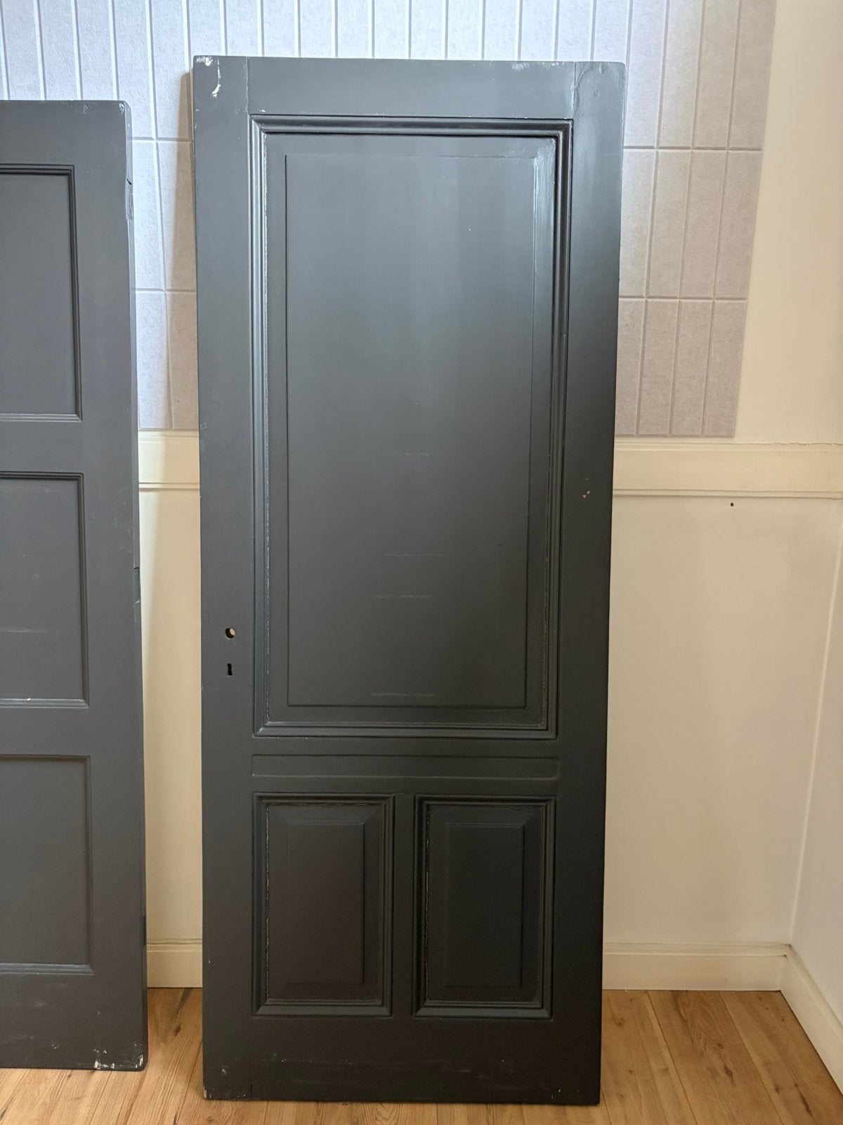 Oude houten paneeldeur, Ophalen of Verzenden, Gebruikt, Binnendeur, 200 tot 215 cm