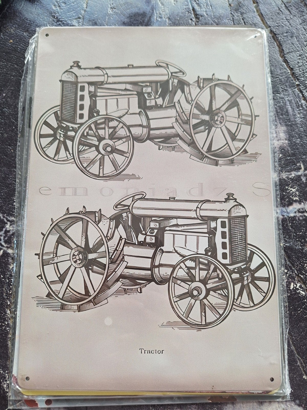 Vintage Tractor Metalen Plaat - Decoratie, Vintage, Nieuw, Ophalen of Verzenden, Metaal