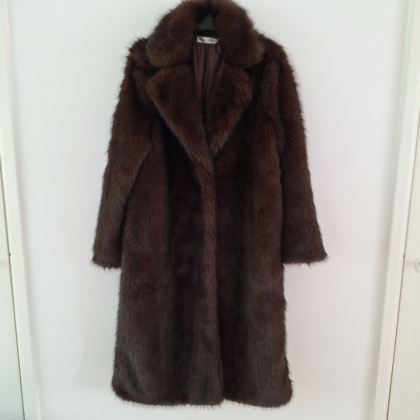 Luxe Fluffy Fur Coat - Donkerbruin - Maat 38/40/42, Kleding | Dames, Ophalen of Verzenden, Zo goed als nieuw, Maat 38/40 (M), Bruin