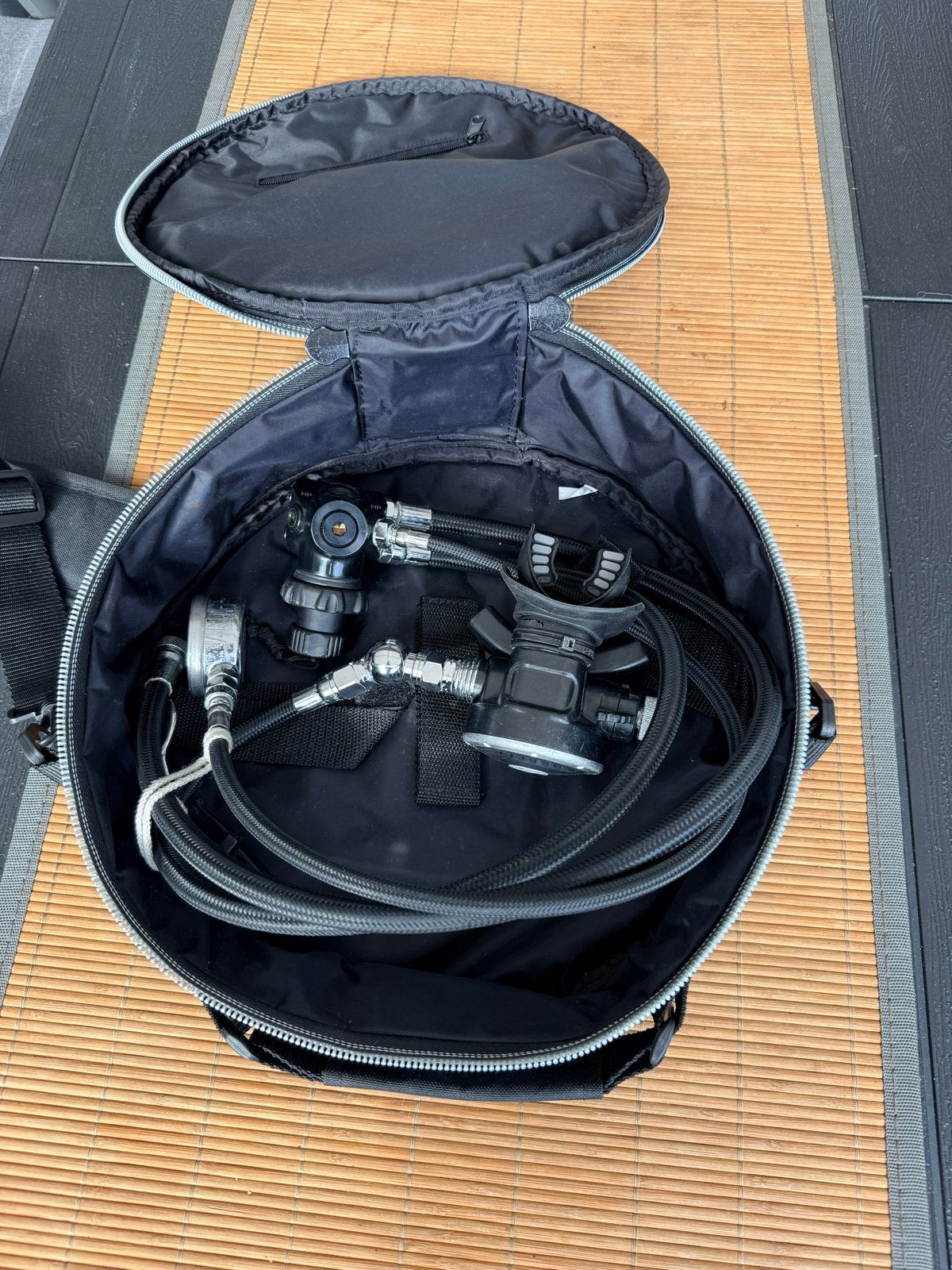Dubbele Duik regulator long hose setup tecline R5 tec 2 Dir, Watersport en Boten, Duiken, Ophalen, Zo goed als nieuw, Overige typen