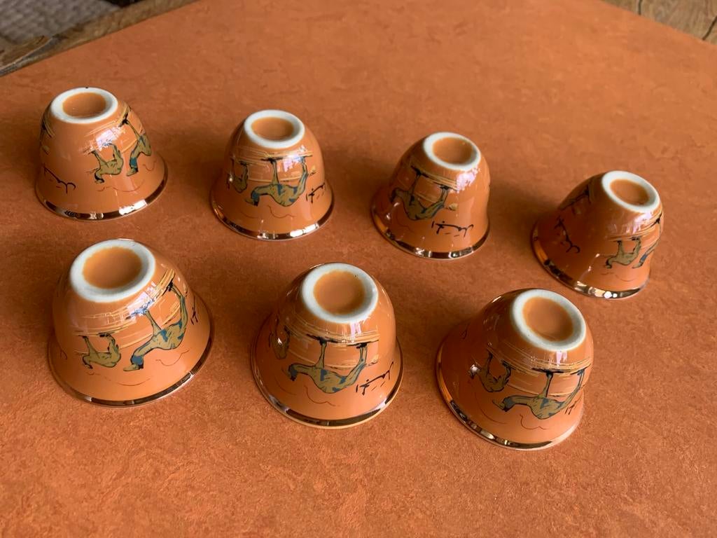 7 Prachtige espressokopjes uit Saudi-Arabië. Puntgaaf., Antiek en Kunst, Ophalen of Verzenden