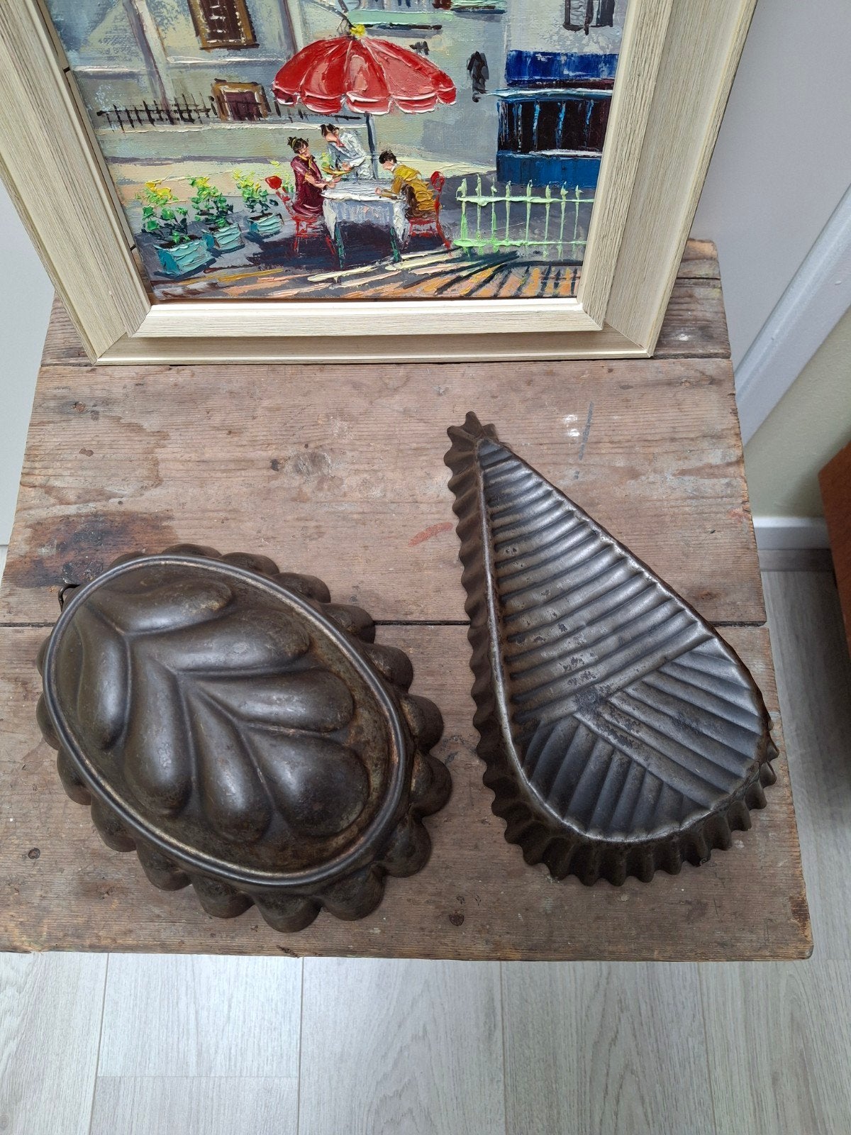 2 Antieke Grote Robuuste Brocante Bakvormen!, Ophalen of Verzenden