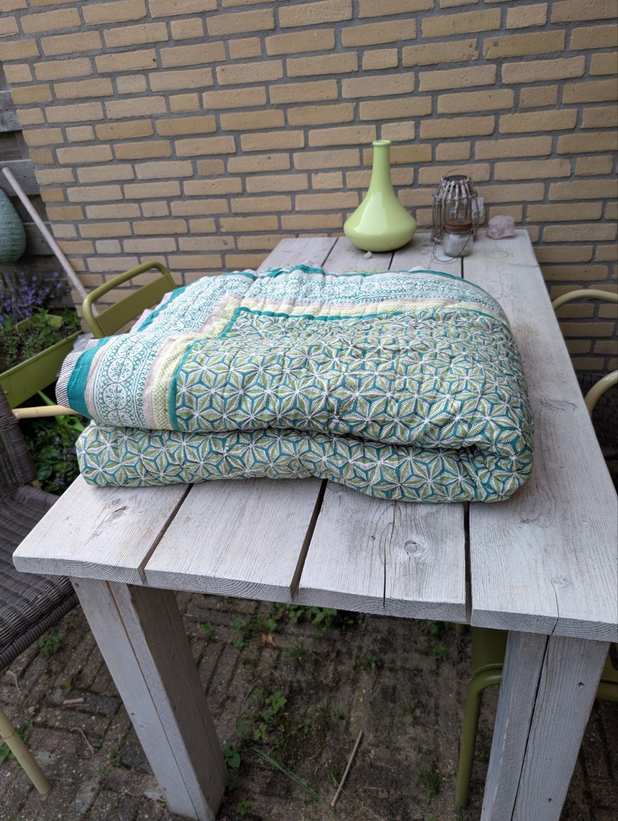 Kantha sprei van Ocre and Red,  240x270 cm, Tweepersoons, Ophalen of Verzenden, Zo goed als nieuw, Overige maten