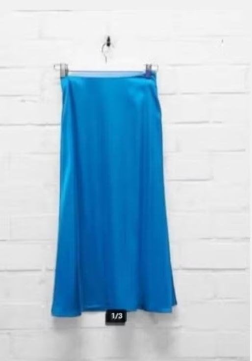 Just in Case - Prachtige satijnen rok maat 36 - Nieuw, Blauw, Nieuw, Ophalen of Verzenden, Maat 36 (S)
