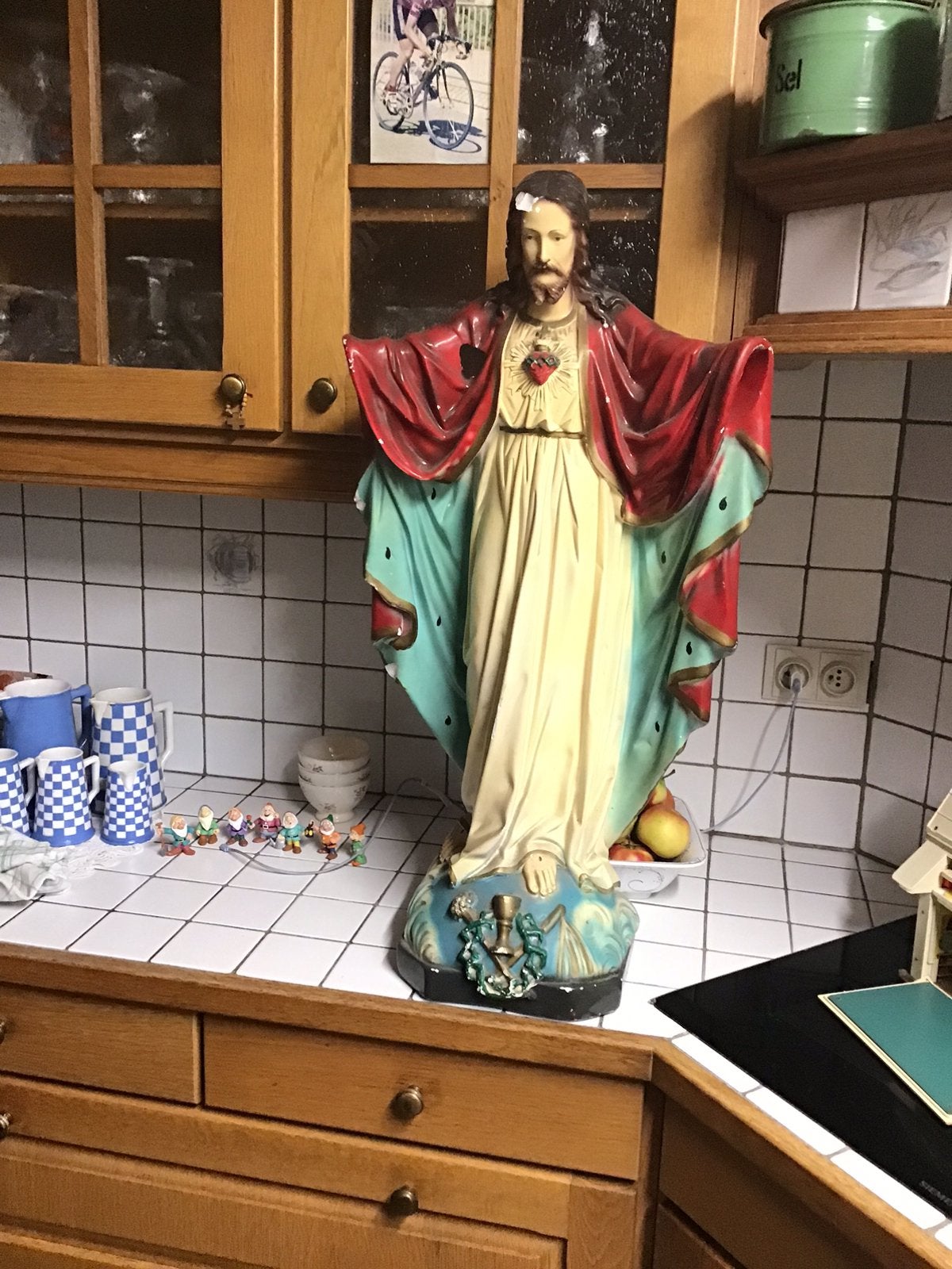 Groot heilig hart beeld Jezus Christus, Antiek en Kunst, Ophalen