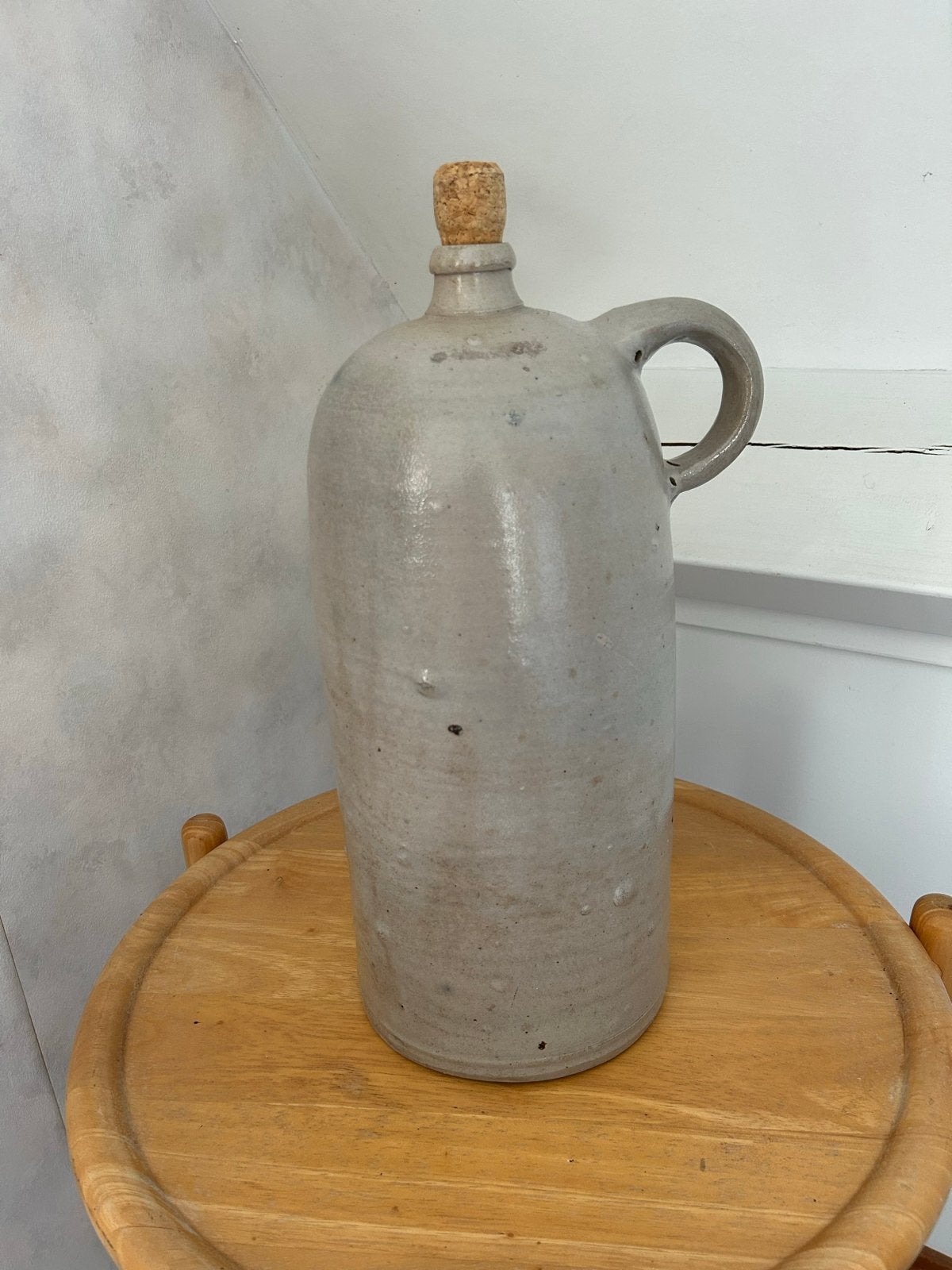 Antieke aardewerken kruik met kurk - 5 liter begin 19 Eeuw, Ophalen