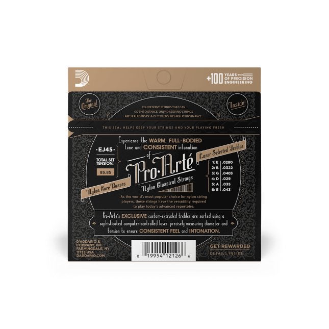 D'Addario EJ45 Pro-Arté Nylon gitaarsnaren normal tension, ., Nieuw, Ophalen of Verzenden, .