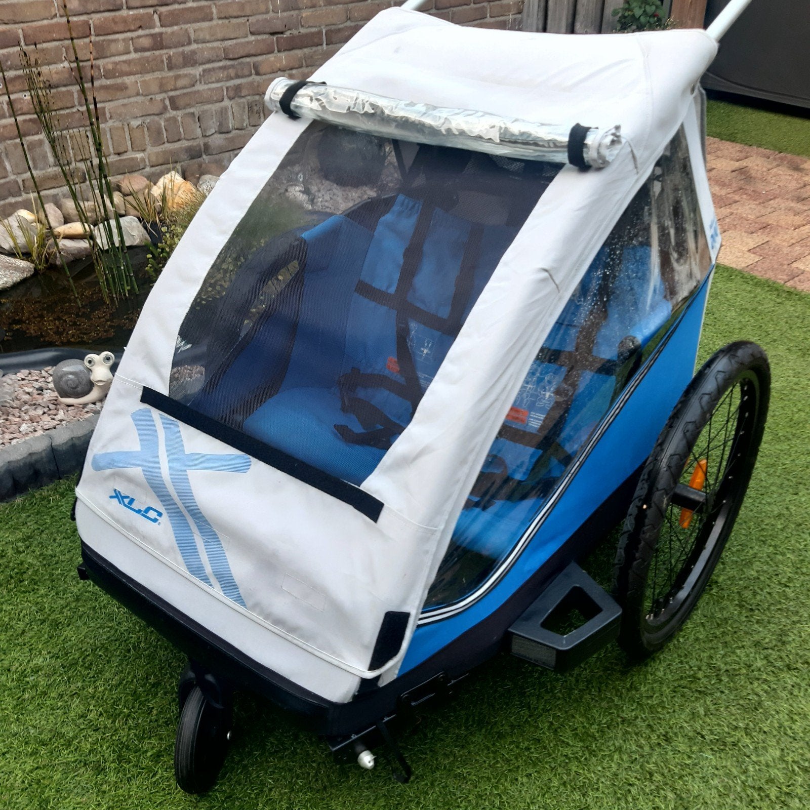 XLC Duo 2 Fietskar / Kinderkar - Zo goed als nieuw, Fietsen en Brommers, Fietsaccessoires | Aanhangers en Karren, Ophalen, Opvouwbaar