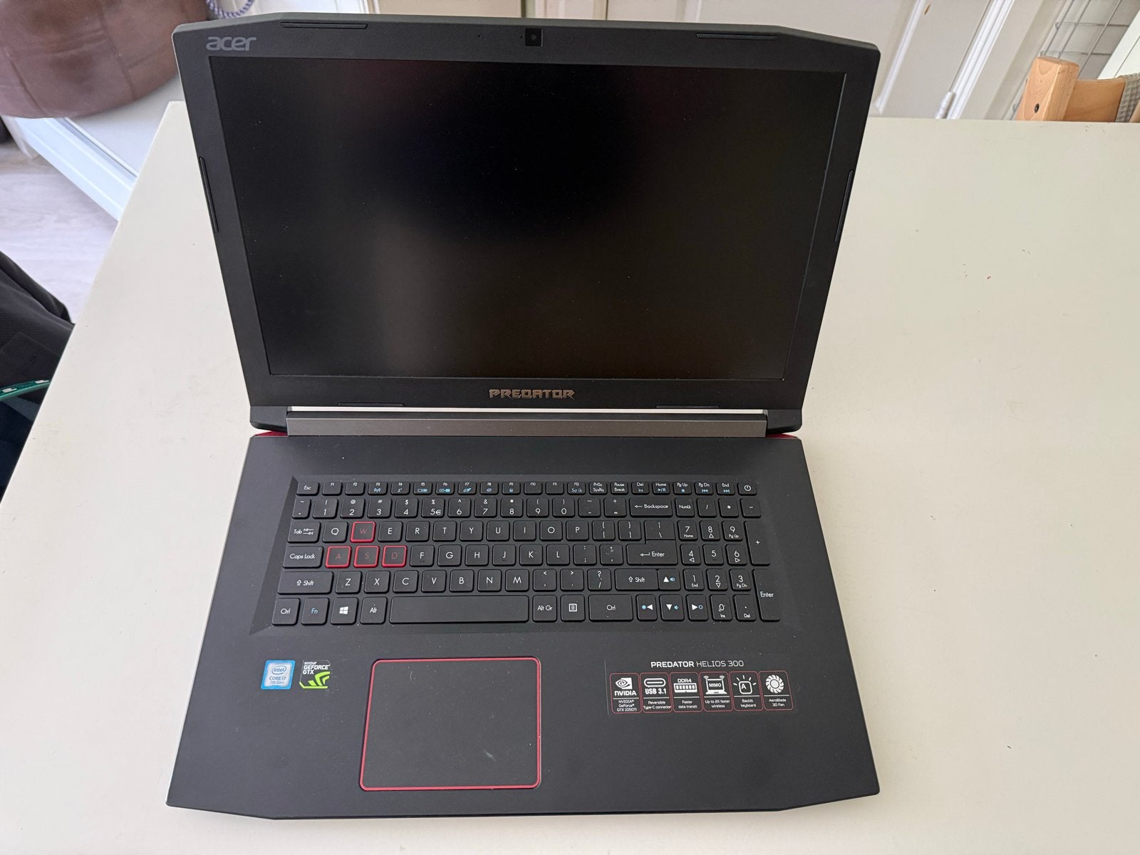 Acer Predator Helios 300 Gaming Laptop i7-7700HQ GTX 1050 Ti, Computers en Software, Windows Laptops, Gebruikt, Met videokaart