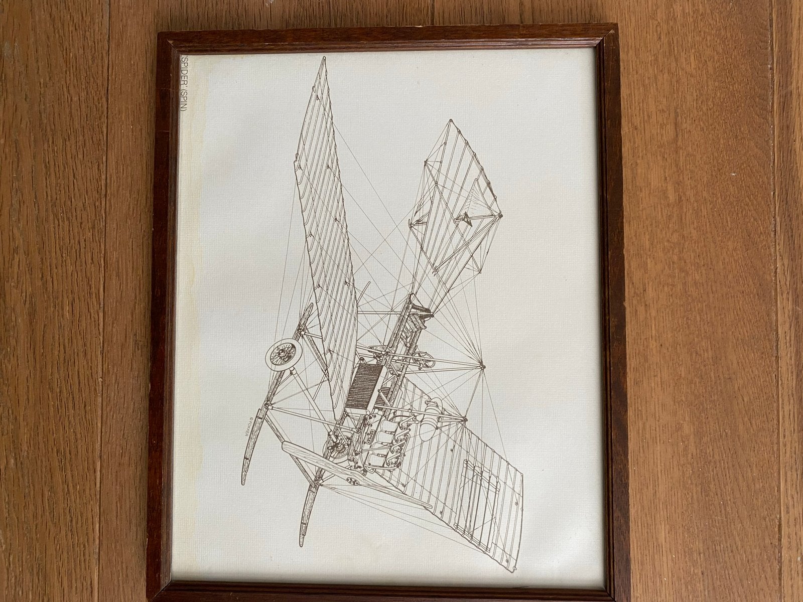 Set van 4 ingelijste vliegtuig tekeningen, Ophalen of Verzenden, Tekening, Pentekening, Ingelijst