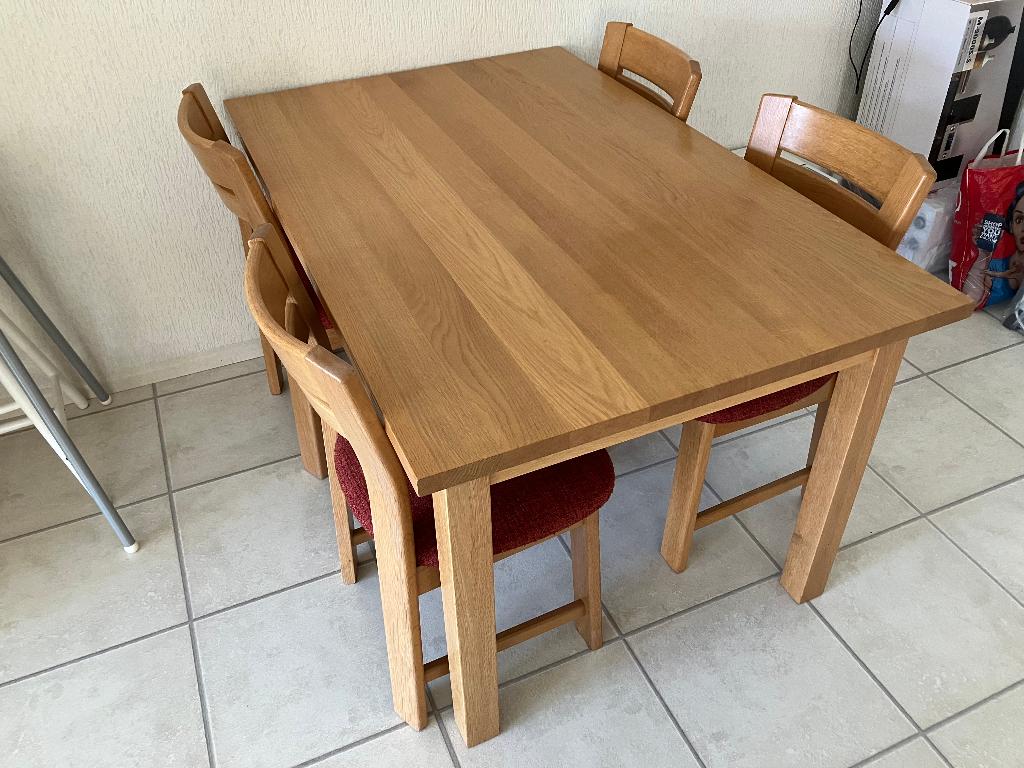 Gave eikenhouten eettafel 140/195 x 90 x 75, Huis en Inrichting, Tafels | Eettafels, Ophalen, Gebruikt, 100 tot 150 cm, Klassiek