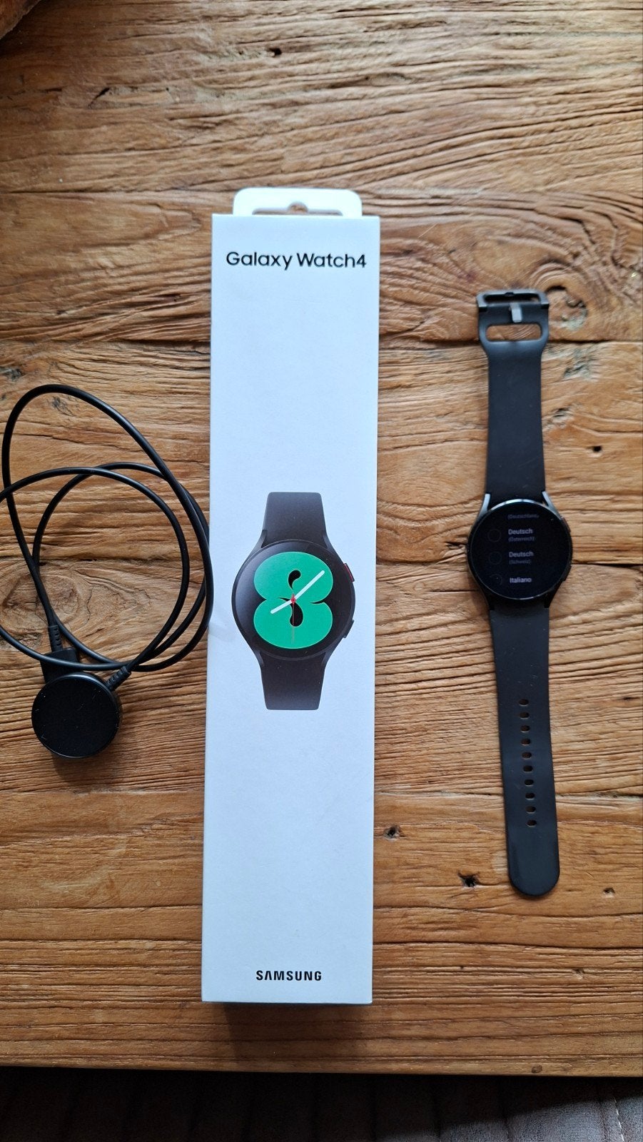 Samsung Galaxy Watch4 Zwart - Krasvrij horloge, Sieraden, Tassen en Uiterlijk, Smartwatches, Ophalen, Gebruikt, Zwart, Conditie