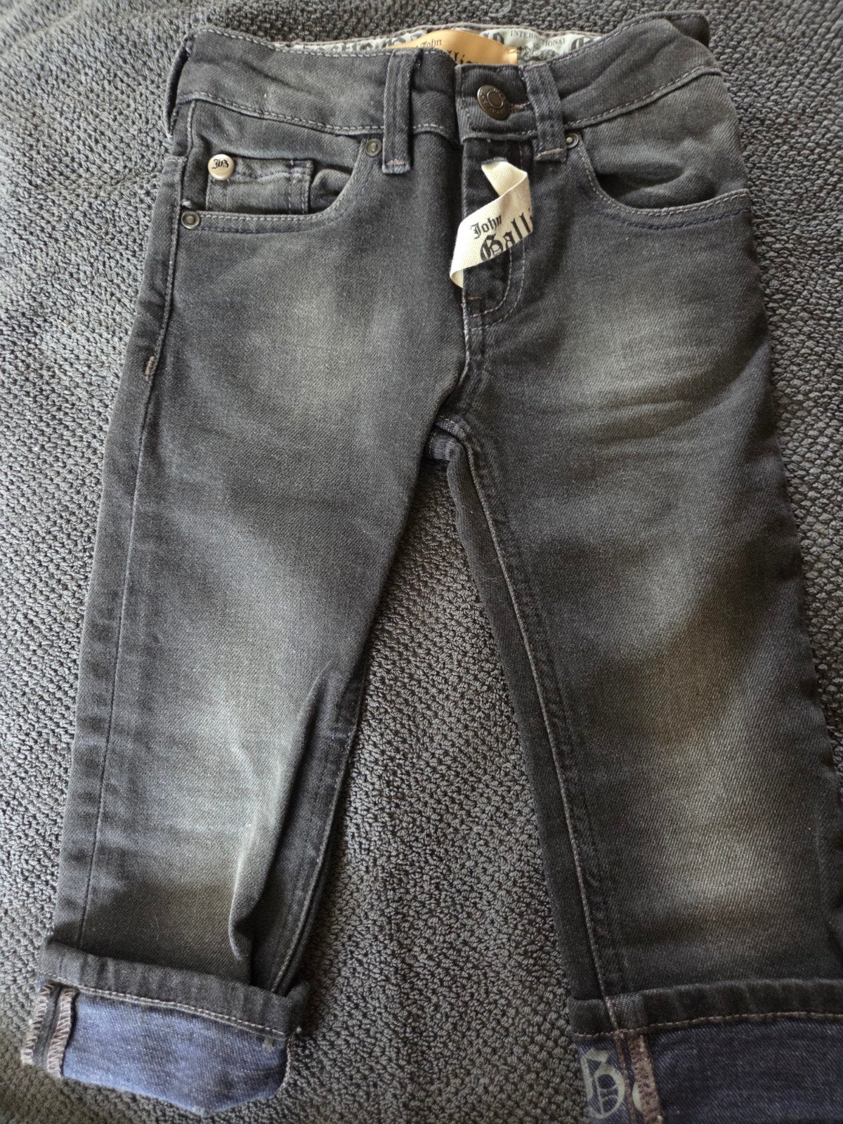 Stoere John Galliano  spijkerbroek mt 80 12mnd, Broekje, Ophalen of Verzenden, Zo goed als nieuw, Jongetje