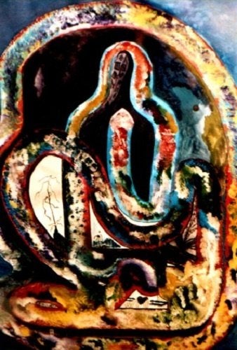 Kunsthandel Gennep - "Mediterend", Ophalen of Verzenden, Papier/karton, Handgeschilderd, Gouache