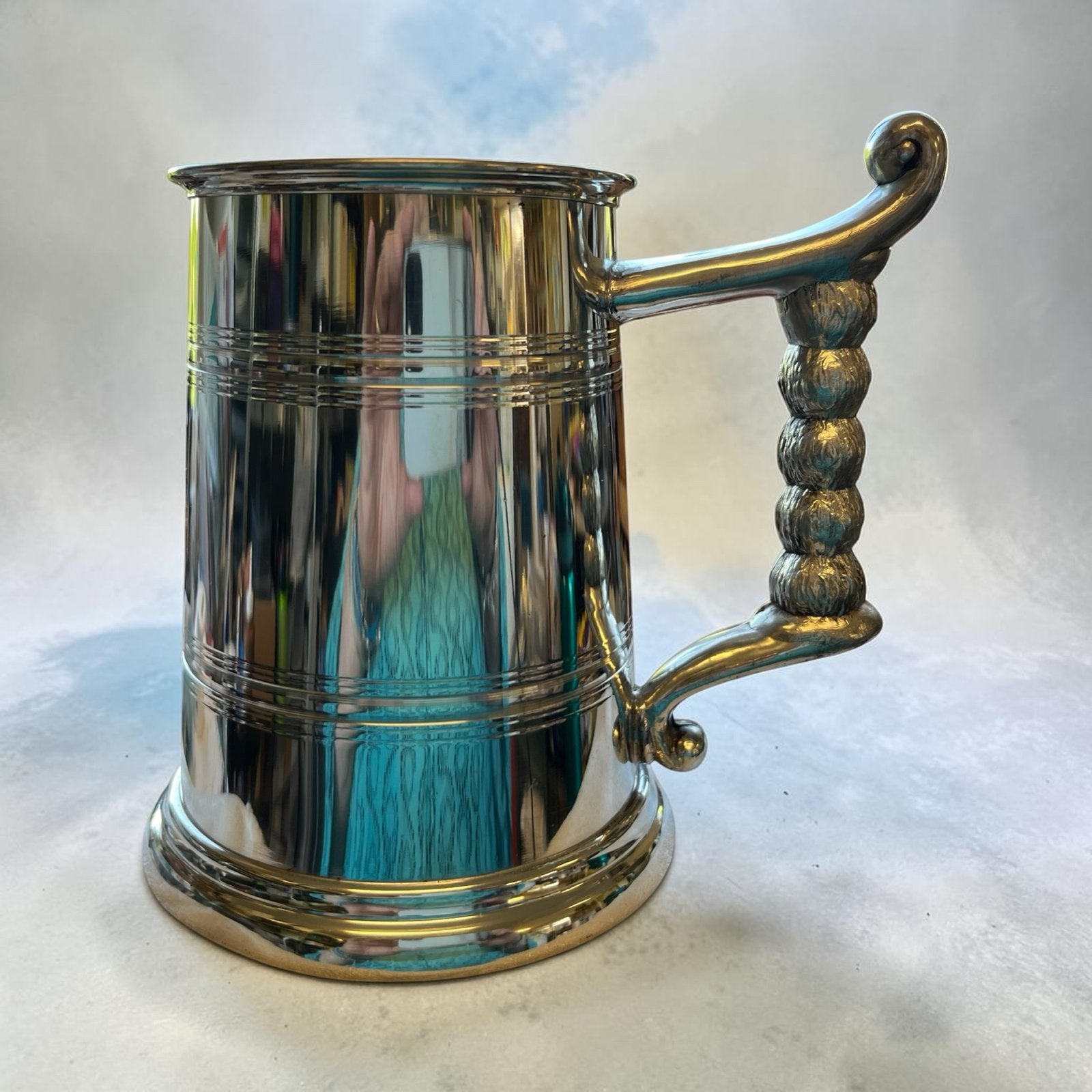 Engelse bierpul/tankard van massief tin, Ophalen of Verzenden