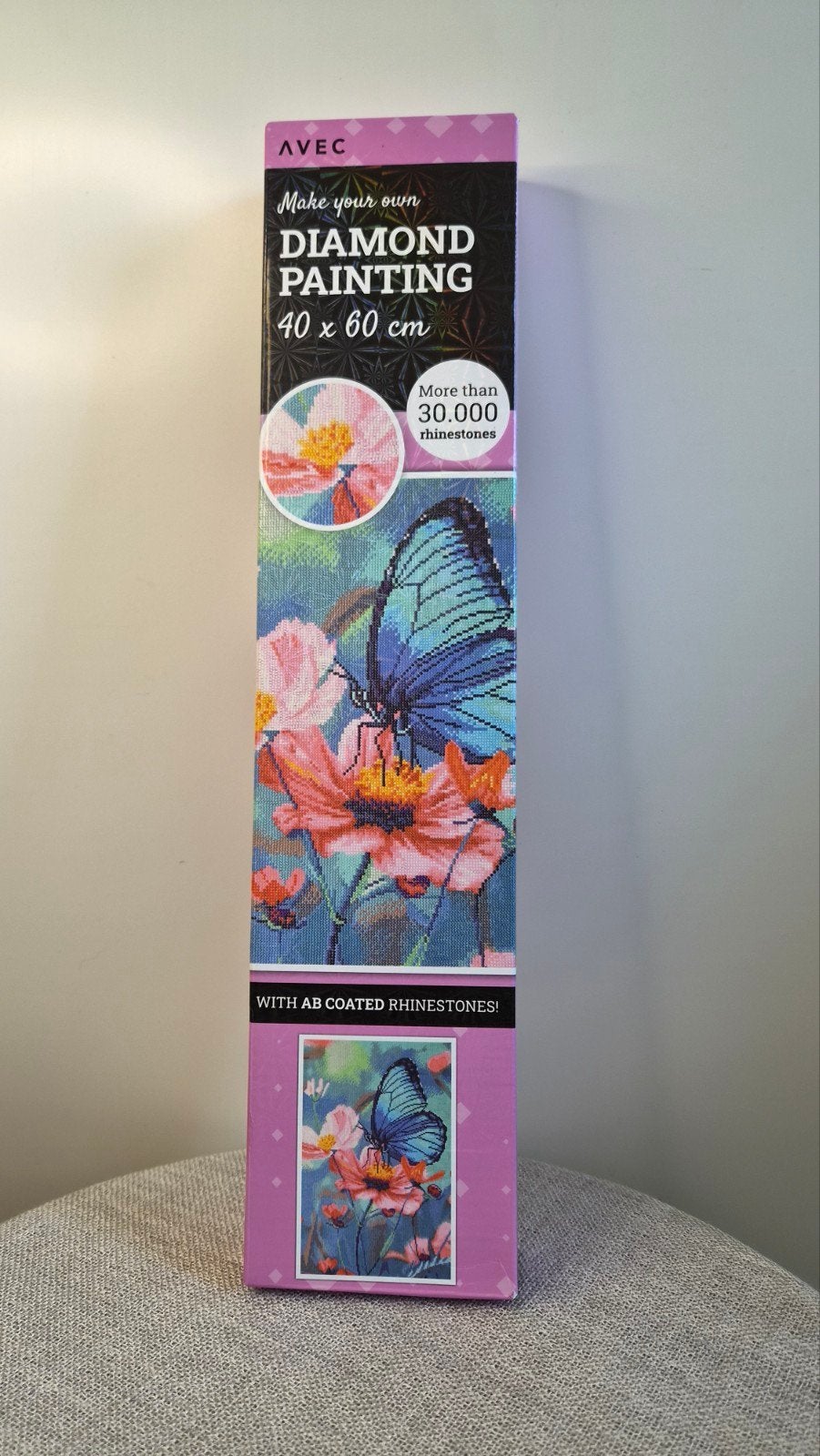 Diamond Painting Pakket Vlinder 40x60 cm - Nieuw, Nieuw, Meerkleurig, Ophalen of Verzenden, Overige merken