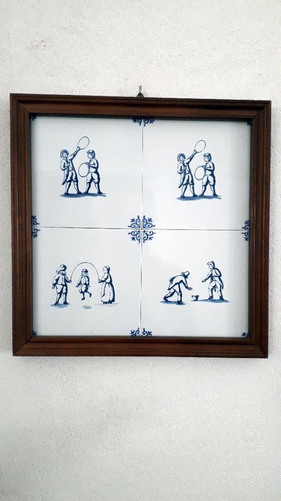 TEGELTABLEAU KINDERSPELEN, Antiek en Kunst, Ophalen of Verzenden