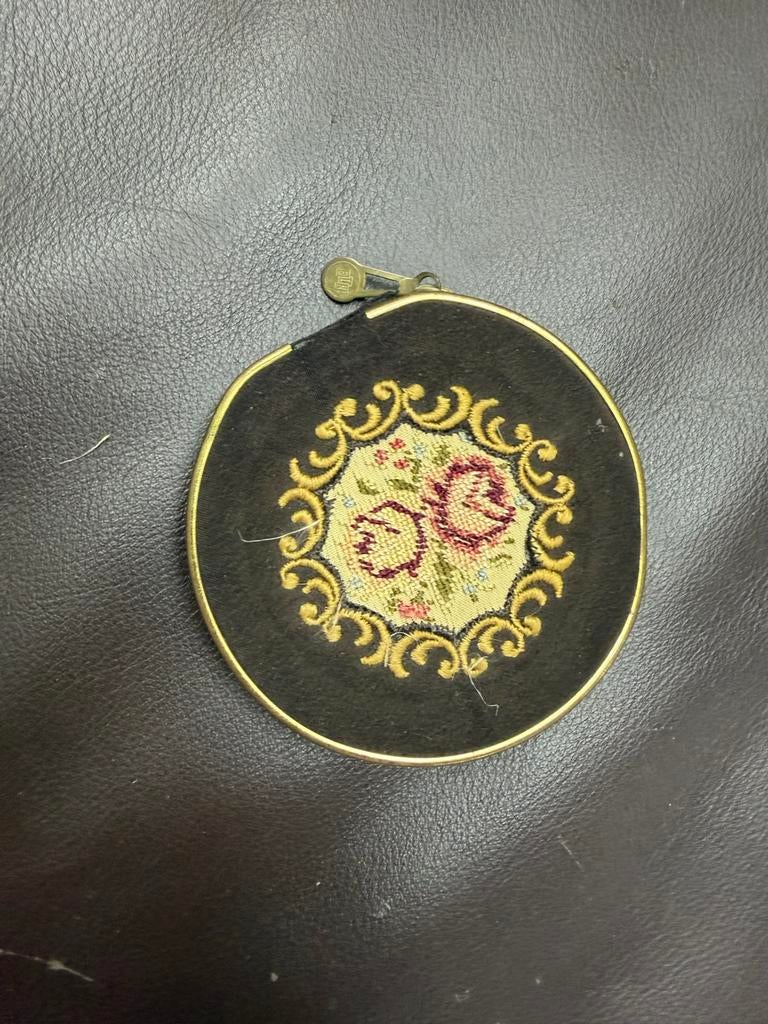 Vintage Make-up Spiegeldoosje, Gebruikt, Gehele gezicht, Zwart, Ophalen of Verzenden
