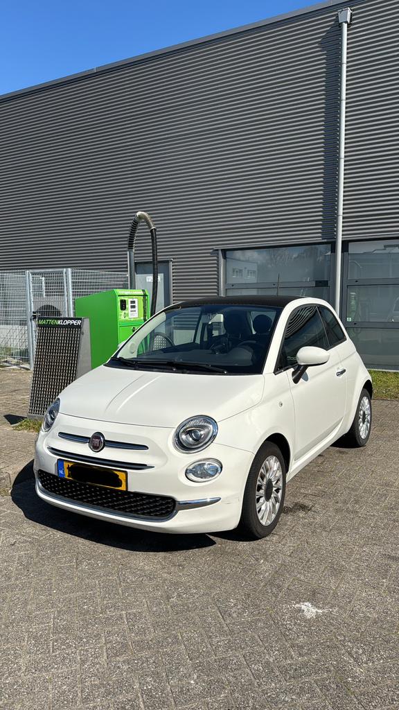 Fiat 500 Twinair Turbo 80pk 2016 Wit, Auto's, Voorwielaandrijving, Leder en Stof, Origineel Nederlands, Handgeschakeld