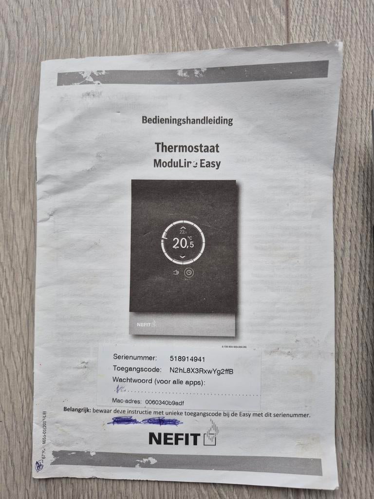 Nefit ModuLine Easy, Doe-het-zelf en Verbouw, Thermostaten, Ophalen, Slimme thermostaat, Zo goed als nieuw