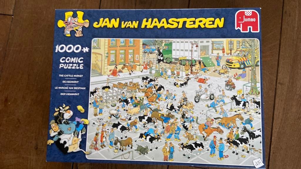 Jan v haasteren De veemarkt 1000 stukjes, Ophalen of Verzenden, 500 t/m 1500 stukjes, Zo goed als nieuw, Legpuzzel