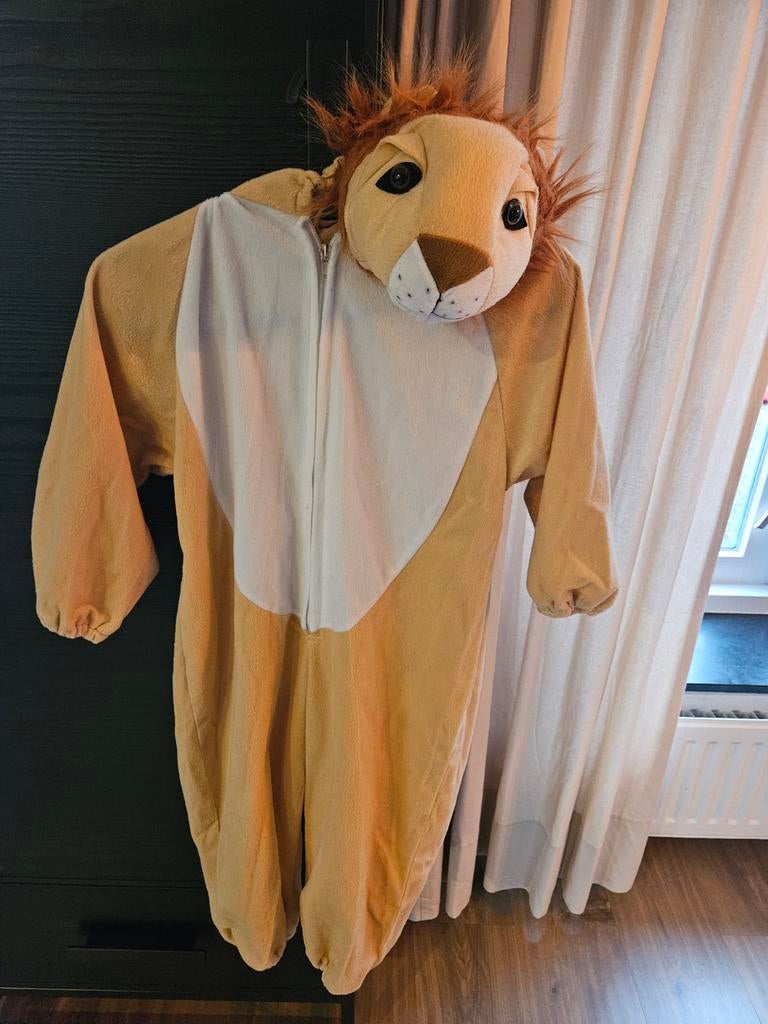 Carnavalspak Leeuw Onesie Maat 104, Ophalen of Verzenden, Zo goed als nieuw, 104 of kleiner, Jongen of Meisje