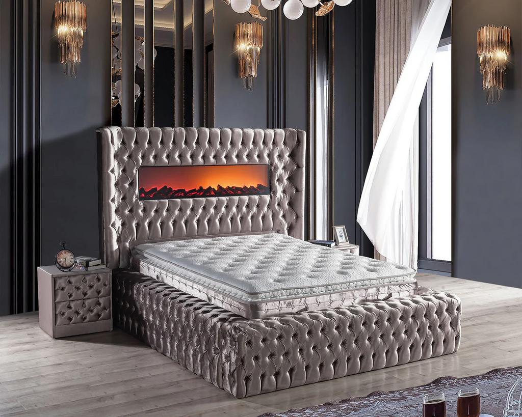 PRACHTIGE RONDE BEDDEN MET SFEERHAARD EN TV LIFT !! 995,-, Huis en Inrichting, Slaapkamer | Bedden, Nieuw, Tweepersoons, Overige maten