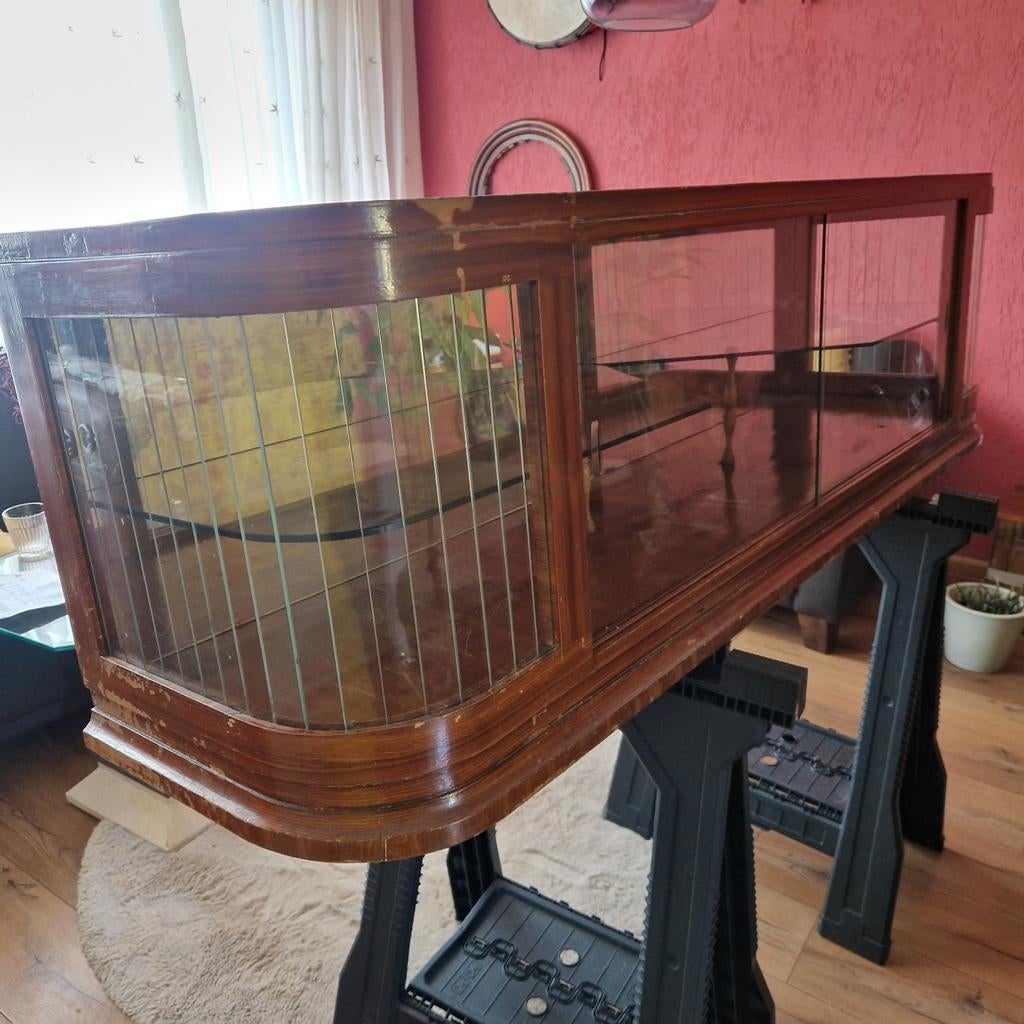 Art Deco vitrinekast uit jaren  40/50, Ophalen, Gebruikt, Ntp, Nyp