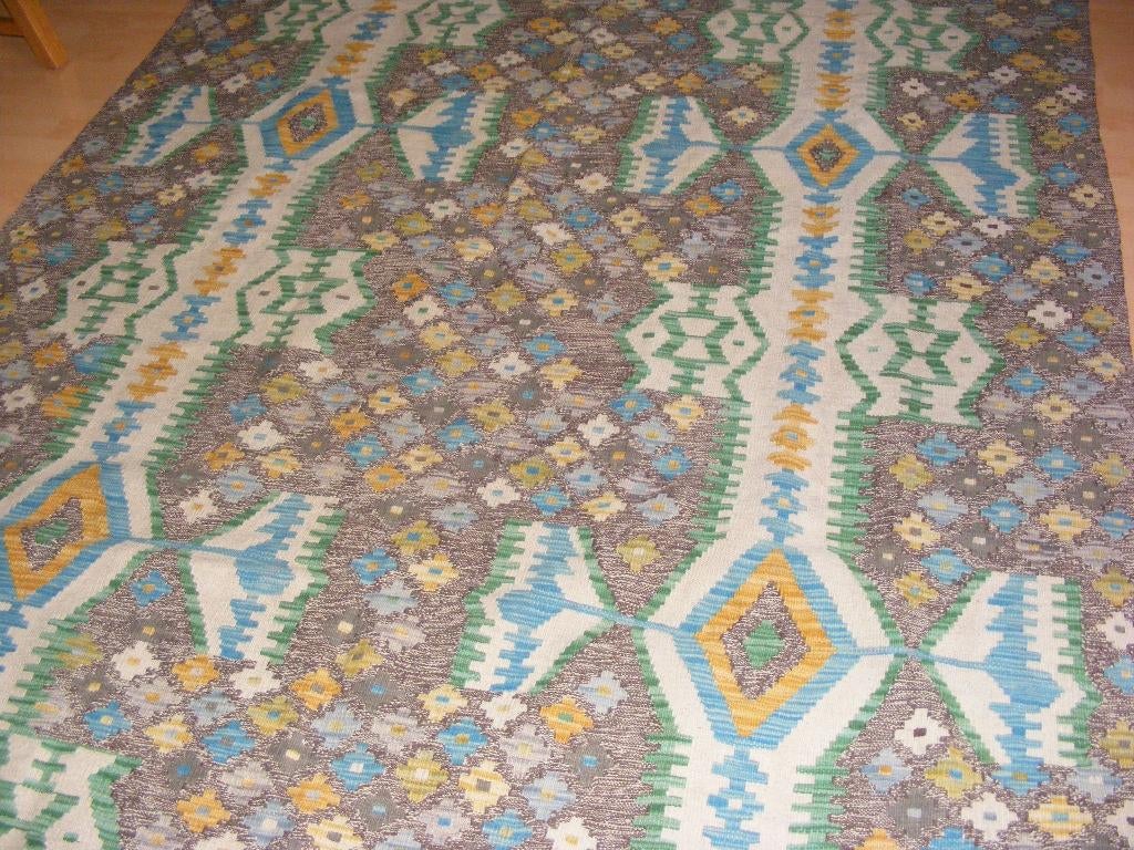 Handgeweven Oosters Tapijt/Kelim. Turkman .Maat:1.75X2.45,m, Crème, Verzenden, 150 tot 200 cm, Rechthoekig