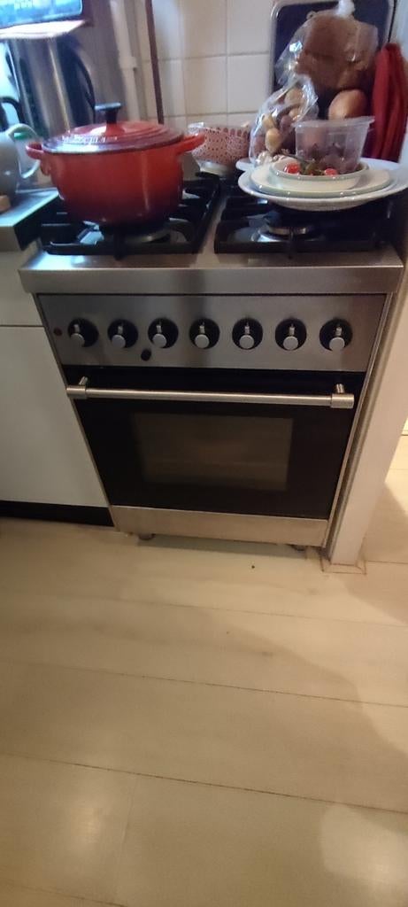 Bosch Solitaire 60cm gasfornuis 4-pitten met oven, Ophalen, Gebruikt, 60 cm of meer, 4 kookzones
