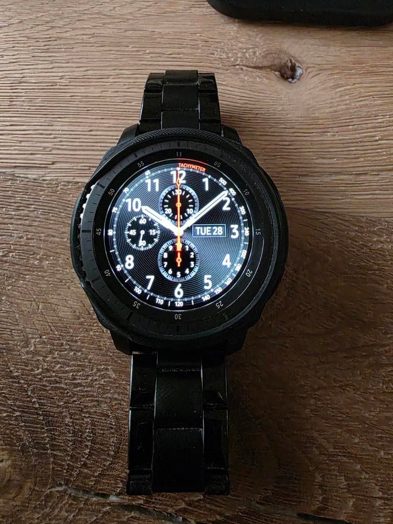 Samsung Gear S3 Frontier + Spigen case, Gebruikt, GPS, Zwart, Ophalen of Verzenden