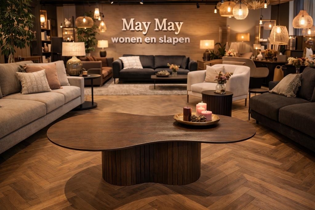 Salontafel Sheldon Organisch130x70cm Direct/Leverbaar E-7307, Ophalen, 100 tot 150 cm, Nieuw, 50 tot 100 cm