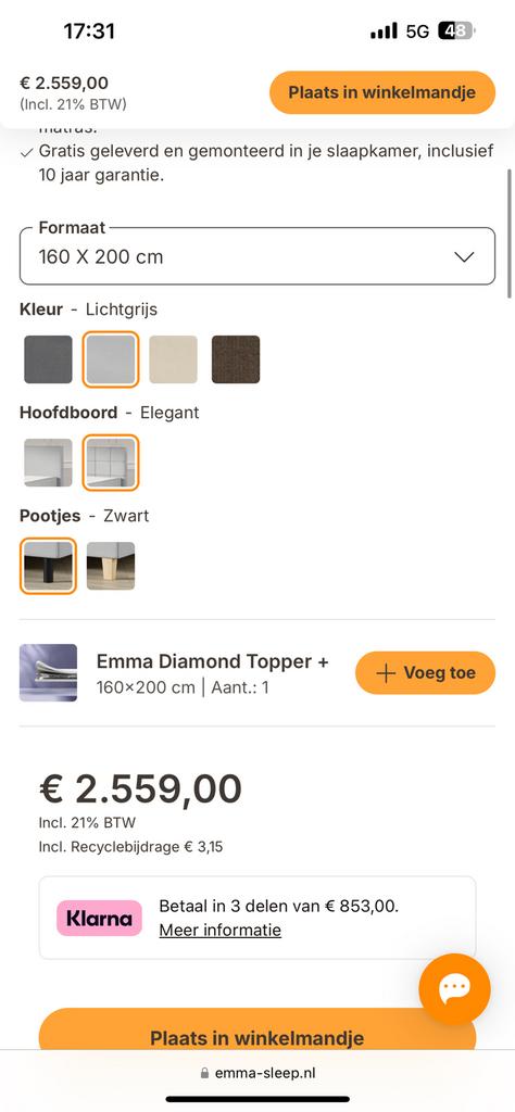 Nieuwe Emma boxspring set 160x200 en 180x200 event. Matt, Ophalen, 180 cm, 200 cm, Grijs