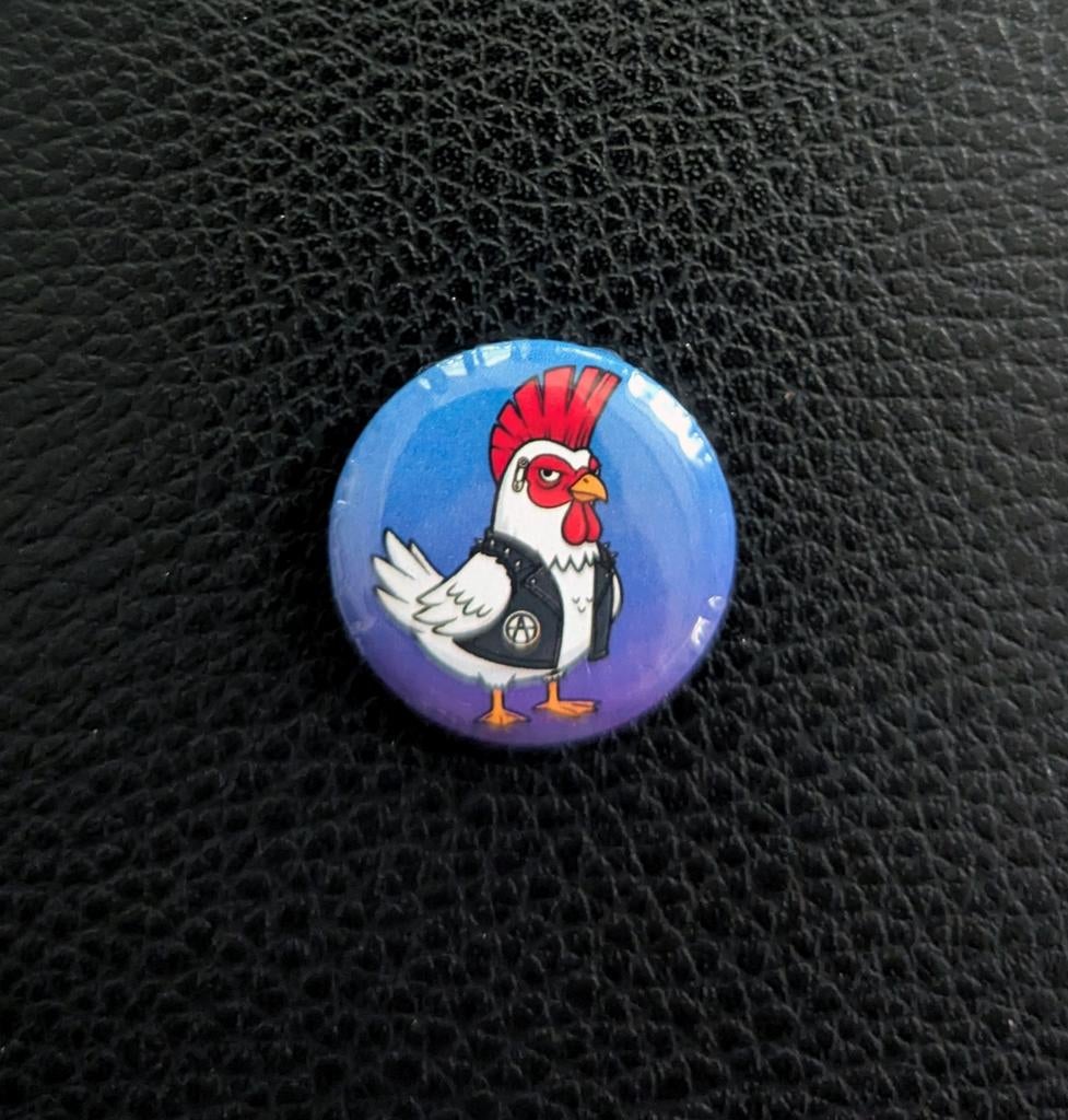 Button / Speldje - Punk Kip - 25mm, Verzenden, Nieuw, Dier of Natuur, Button