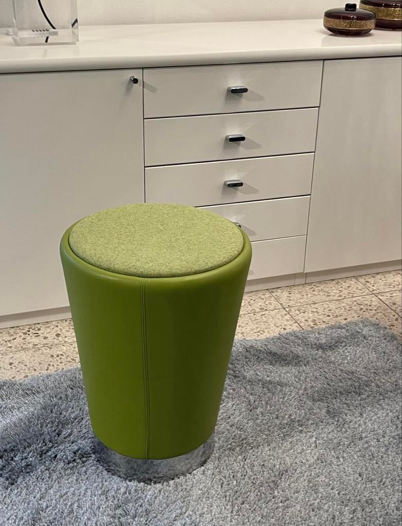 Leolux Barillo bijzettafel/ opbergpoef, Ophalen, Nieuw, Rond, Stof