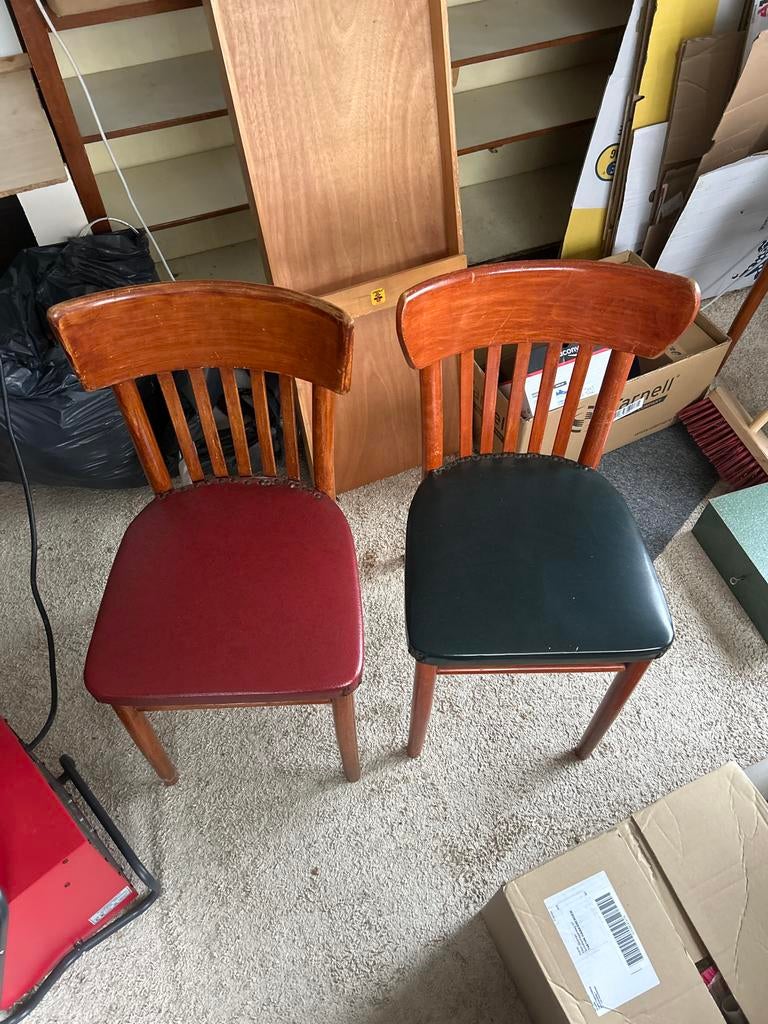 14 Vintage Stoelen - Unieke Set, Huis en Inrichting, Ophalen, Gebruikt, Bruin, Vijf, Zes of meer stoelen