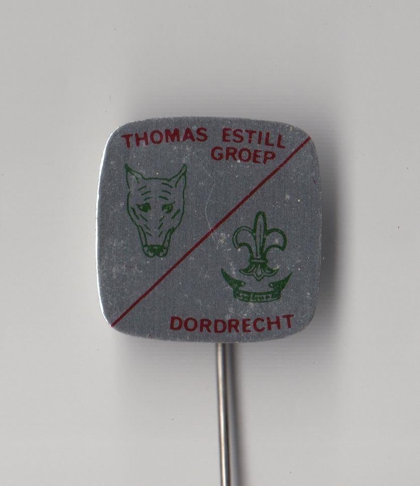 Scouting Dordrecht Thomas Estill Groep speldje, Gebruikt, Niet vindbaar, Niet vindbaar, Speldje of Pin