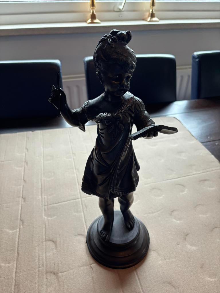Frans bronzen meisje, Antiek en Kunst, Antiek | Koper en Brons, Ophalen