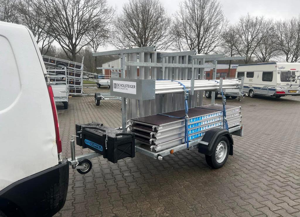 🏆NR1 Euroscaffold rolsteiger + steigerkar 2026 135x250x8,2m, Doe-het-zelf en Verbouw, Steigers, Ophalen of Verzenden, Nieuw, Rolsteiger of Kamersteiger