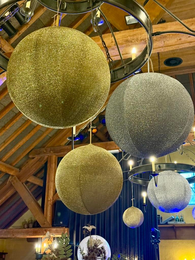 Opblaasbare Glitter Ballen - Reuzen Ballon - Kerst decoratie, Versiering, Info@lampion-lampionnen.nl, Nieuw, Ophalen of Verzenden