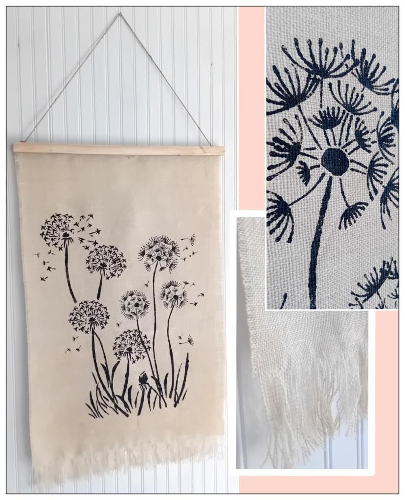 Wandkleed jute ' Paardebloem ' NIEUW 103x66cm, Ophalen of Verzenden, Nieuw