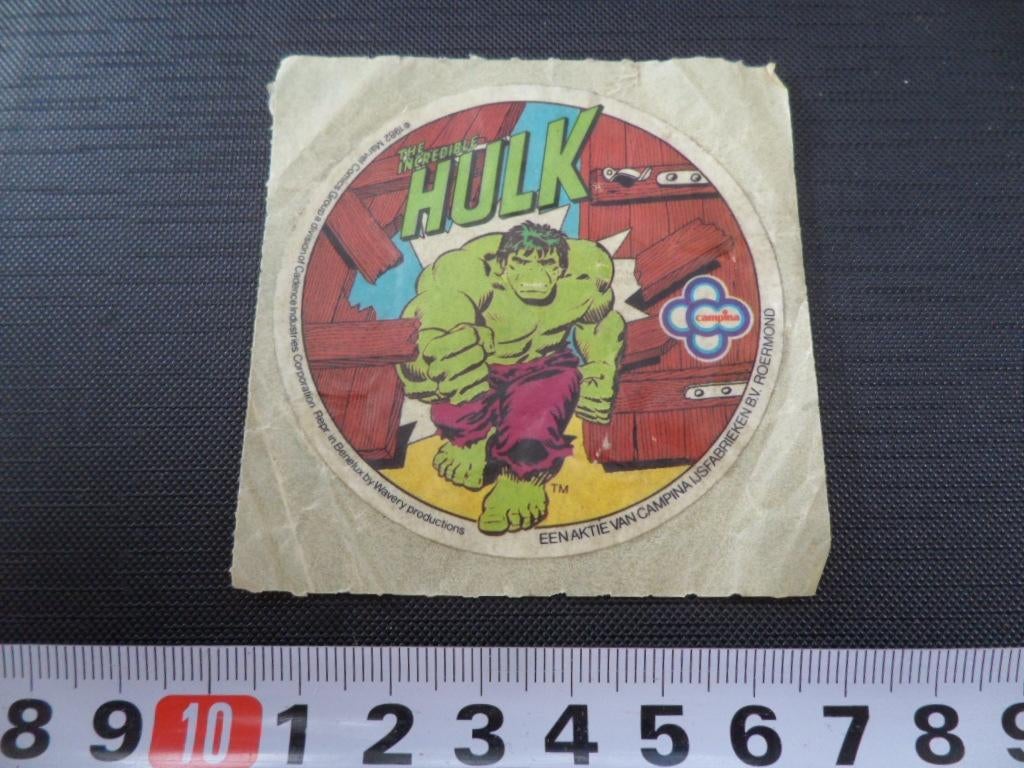 sticker 176 strip the incredible HULK campina ijs roermond, Ophalen, Zo goed als nieuw