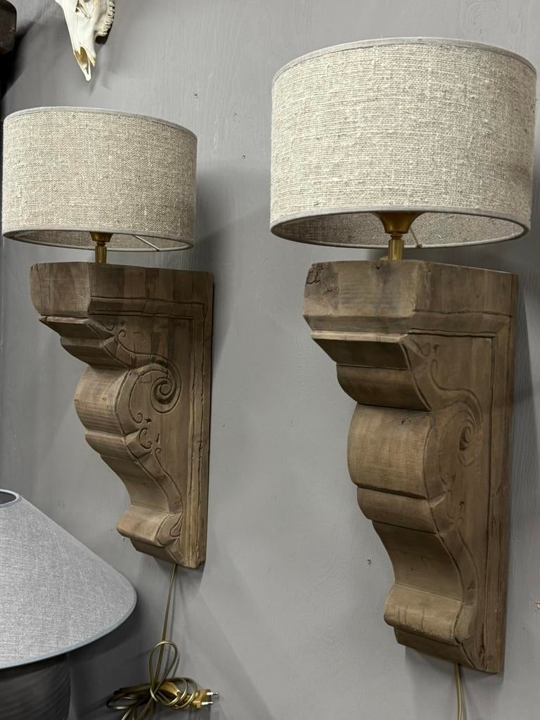 Wandlamp ornament hout wandlampen stoer sober landelijk, Huis en Inrichting, Lampen | Wandlampen, Nieuw, Hout, Ophalen