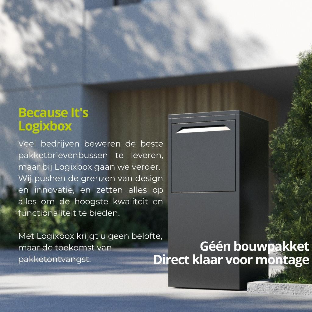 Logixbox - Pakket Brievenbus - POST & Pakketten ACTIE, Tuin en Terras, Brievenbussen, Nieuw, Staande brievenbus, Staal, Ophalen of Verzenden