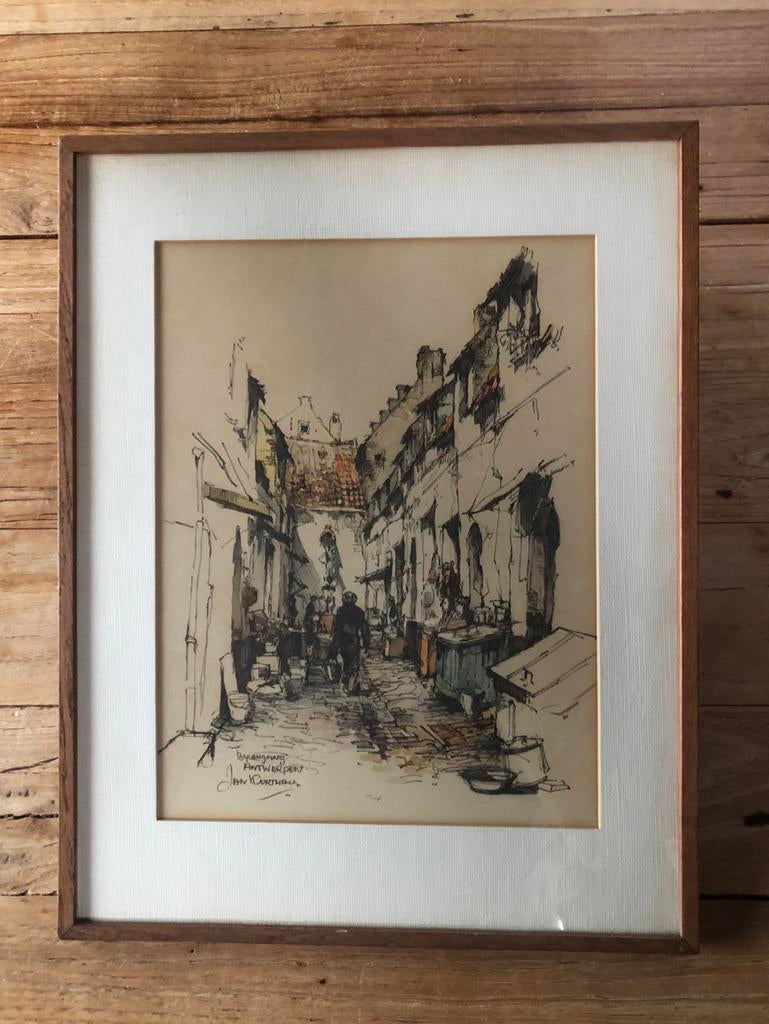 Ingelijste oude prent van Jan Korthals, Antiek en Kunst, Ophalen of Verzenden