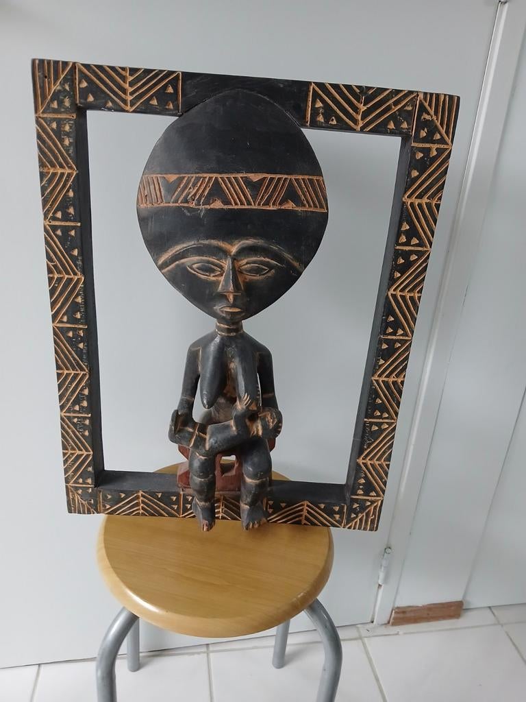 Afrikaans beeld in raam., Ophalen of Verzenden