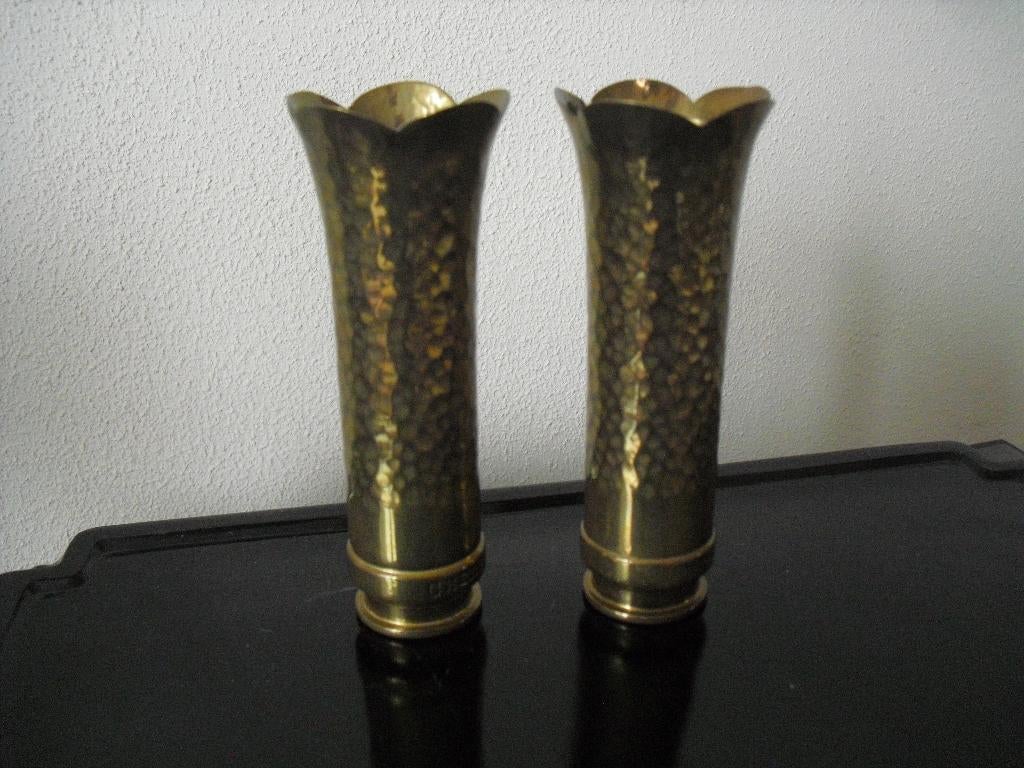 Kogel huls patroon vaasje Cherbourg koper Frankrijk leger, Verzamelen, Militaria | Tweede Wereldoorlog, Ophalen of Verzenden, Landmacht