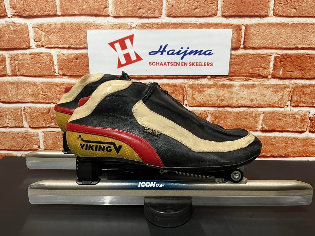 Viking gold 2005 (mt 44) met icon 17,5” klap onderstel, Sport en Fitness, Schaatsen, Ophalen of Verzenden, Zo goed als nieuw, Noren